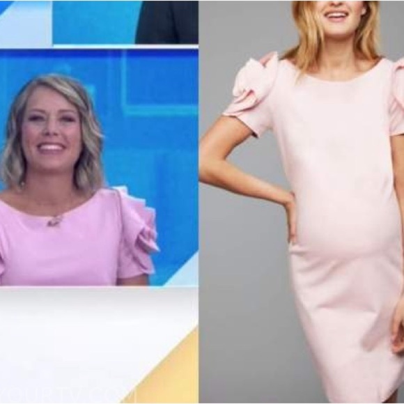 Pietro Brunelli Pink Salisburgo Rose Ruffle Maternity Dress Size S Baby Shower - Picture 6 of 13